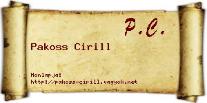 Pakoss Cirill névjegykártya
